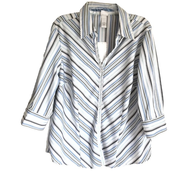 Fashion Bug 3/4 Sleeves Button Down Blouse - Picture 1 of 9